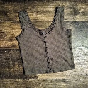 Olive green crop top